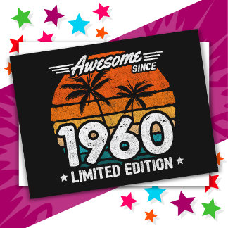 Born 1960 Limited Edition Retro Awesome Since 1960 Postcard