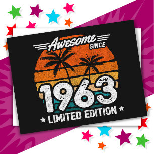 Born 1963 Limited Edition Retro Awesome Since 1963 Postcard