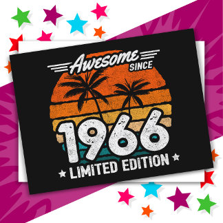Born 1966 Limited Edition Retro Awesome Since 1966 Postcard
