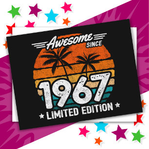 Born 1967 Limited Edition Retro Awesome Since 1967 Postcard