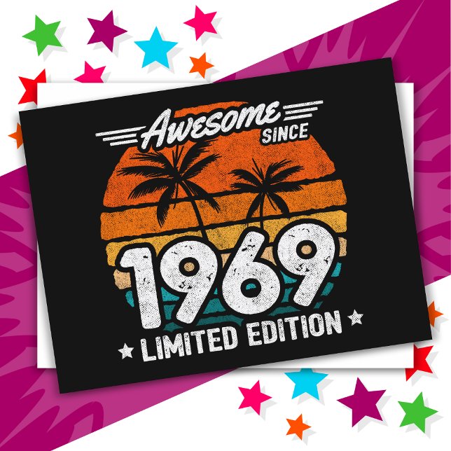 Born 1969 Limited Edition Retro Awesome Since 1969 Postcard (Creator Uploaded)