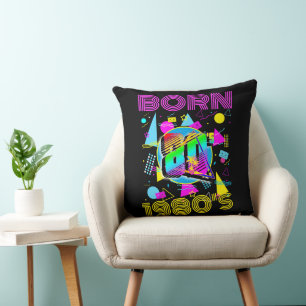 Born 1980's Retro 80"s Cassette Tape  Throw Pillow