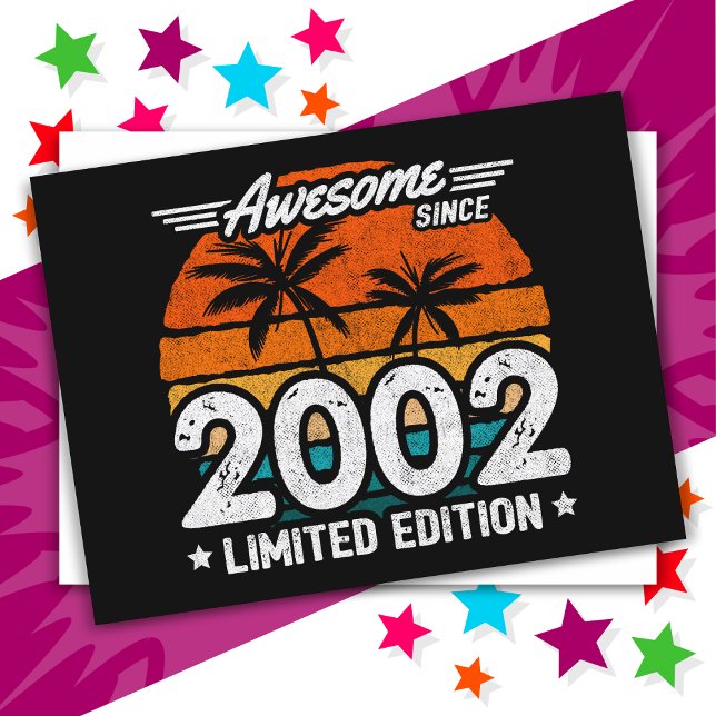 Born 2002 Limited Edition Retro Awesome Since 2002 Postcard (Creator Uploaded)