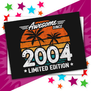 Born 2004 Limited Edition Retro Awesome Since 2004 Postcard