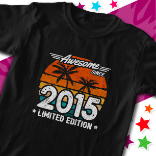 Born 2015 Limited Edition Retro Awesome Since 2015 T-Shirt