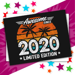 Born 2020 Limited Edition Retro Awesome Since 2020 Postcard