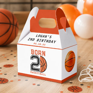 Born 2 Ball Basketball 2nd Birthday Party Favor Box