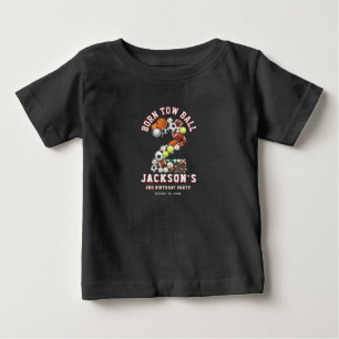 Born 2 Ball Sport Themed Boy 2nd Birthday Party Baby T-Shirt