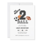 Born 2 Ball Sport Themed Boy 2nd Birthday Photo