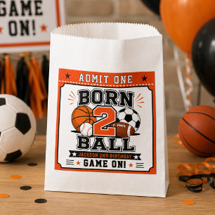 Born 2 Ball Sports Boy 2nd Birthday party Favour Bag