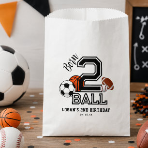 Born 2 Ball Sports Theme Boy’s 2nd Birthday Party Favour Bag