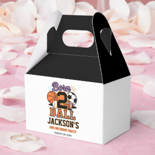 Born 2 Ball Sports-Themed Boy 2nd Birthday Party Favor Box