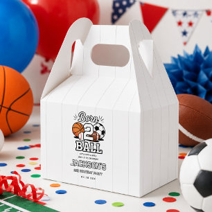 Born 2 Ball Sports Themed Boy 2nd Birthday Party Favor Box