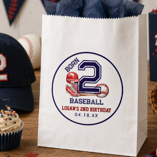 Born 2 Baseball Sports Theme Boy's 2nd Birthday Favour Bag