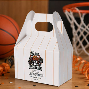 Born 2 Basketball Sports Themed 2nd Birthday Favor Box