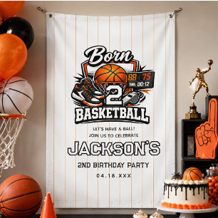 Born 2 Basketball Sports Themed Boy 2nd Birthday Banner