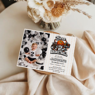 Born 2 Basketball Sports Themed Boy 2nd Birthday  Invitation