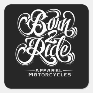 Born 2 Ride Square Sticker