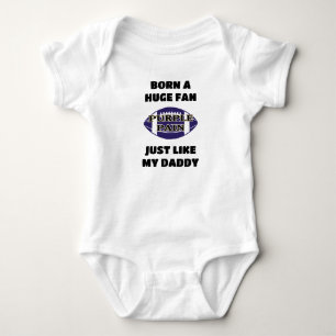 Born A Baltimore Football Fan Baby Bodysuit