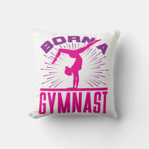 Born a Gymnast Gymnastics Lover Throw Pillow