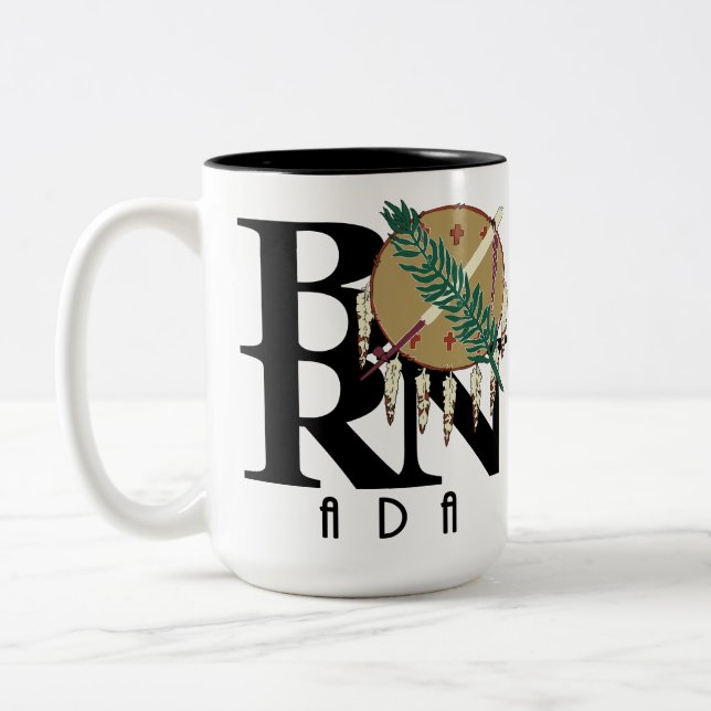BORN Ada Oklahoma 15oz Two-Tone Coffee Mug (Left)