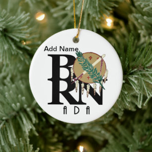 BORN Ada Oklahoma Ceramic Ornament
