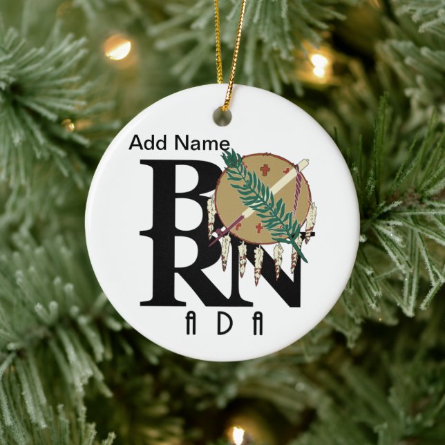 BORN Ada Oklahoma Ceramic Ornament (Tree)