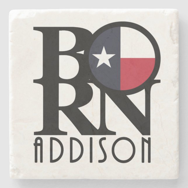 BORN Addison Texas Stone Coaster (Front)