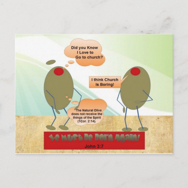 Born Again Olives Postcard (Front)