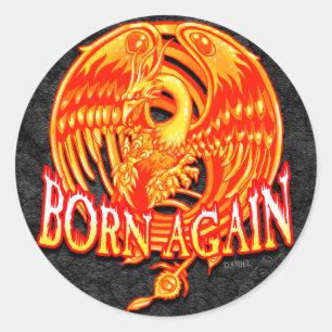 Born Again Phoenix Classic Round Sticker