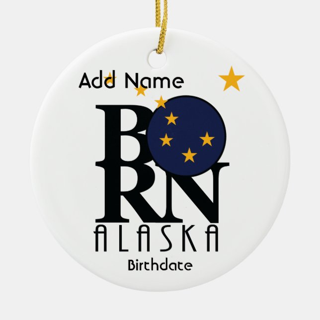 BORN Alaska Ceramic Ornament (Front)