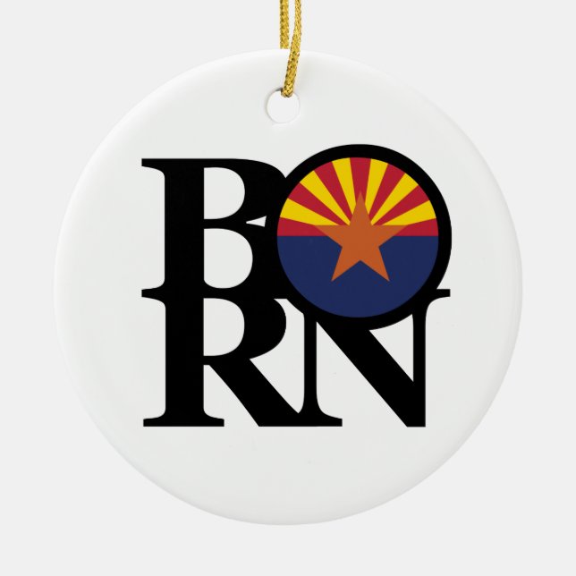 BORN Arizona Ceramic Ornament (Front)