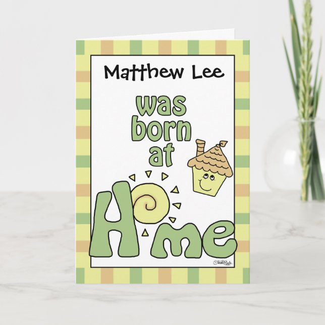 Born at Home Personalized Birth Announcement (Front)