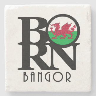 BORN Bangor Wales Stone Coaster