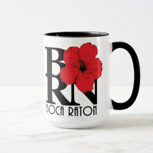 BORN Boca Raton Red Hibiscus 15oz Mug