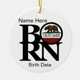 BORN California Custom Ceramic Ornament