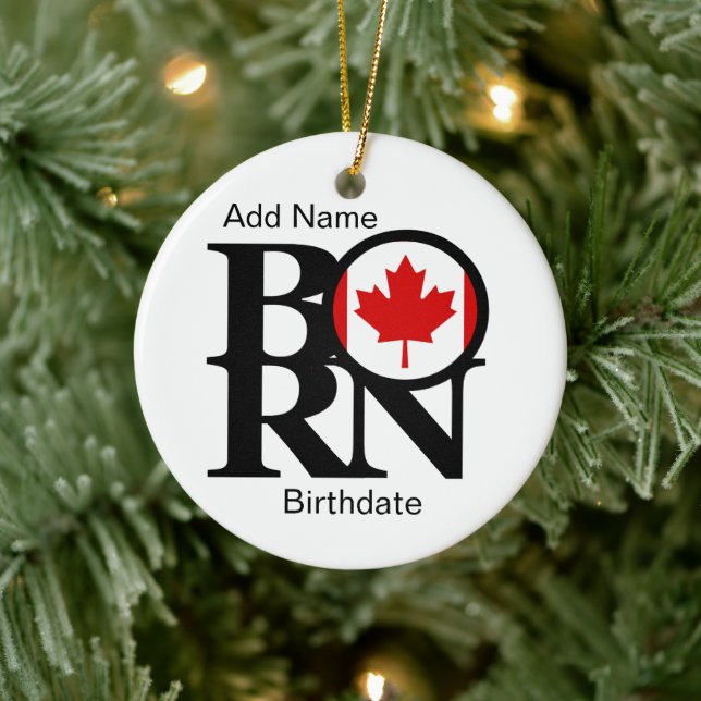 BORN Canada Custom Ceramic Ornament (Tree)