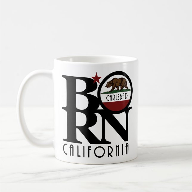 BORN Carlsbad California 11oz Coffee Mug (Left)