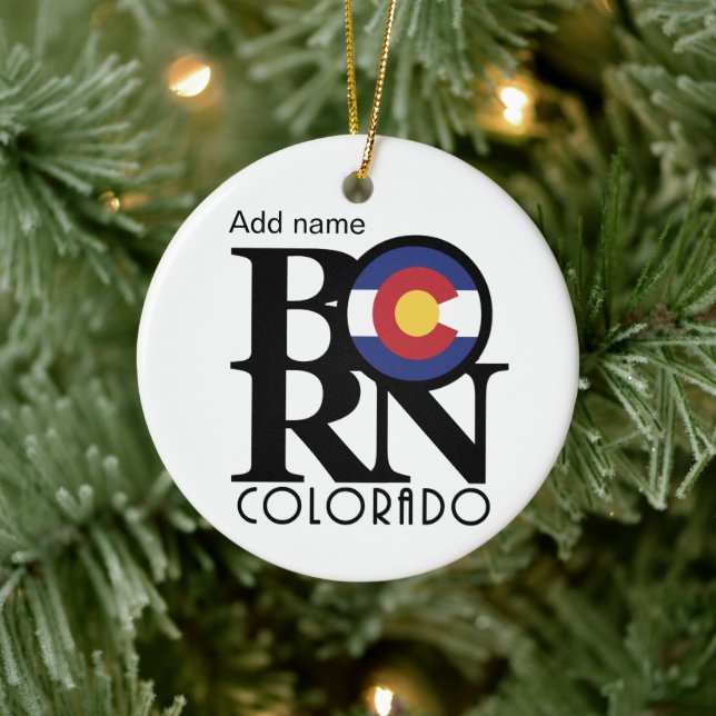 BORN Colorado custom Ceramic Ornament (Tree)