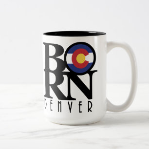 BORN Denver Colorado 15oz Two-Tone Coffee Mug