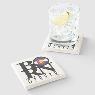 BORN Denver Colorado Stone Coaster