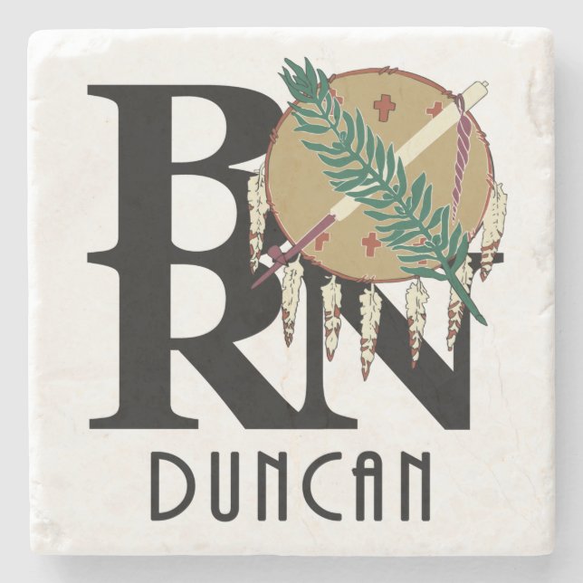 BORN Duncan Oklahoma Stone Coaster (Front)