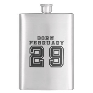 Born February 29 Hip Flask