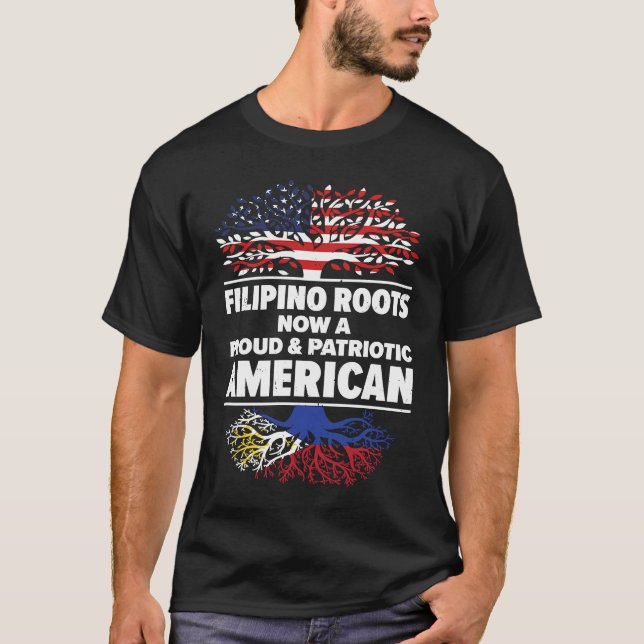 Born Filipino Philippines American USA Citizenship T-Shirt (Front)