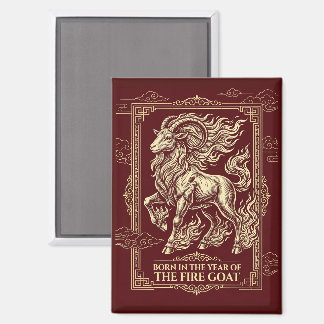 Born Fire Goat 2027 Birthday Magnet