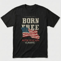 Born Free American Classic Patriotic USA Flag Blue