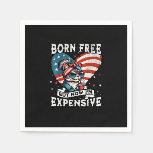 Born Free But Now I'm Expensive Funny Mom Bun Cat  Napkin