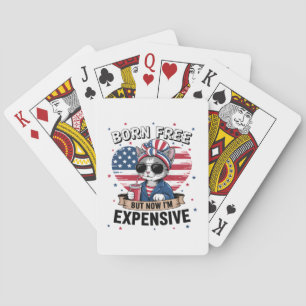 Born Free But Now I'm Expensive Funny Mom Bun Cat Playing Cards