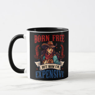 Born Free But Now I'm Expensive, Retro Fourth Of J Mug