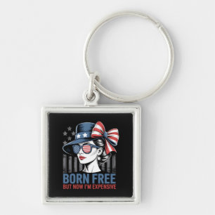 Born Free But Now I'm Expensive USA Flag Keychain